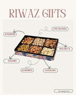 Riwaz Elite Dry Fruits Gift Box | Exquisite Enamel Pink Flower Designer | Premium Assorted Nuts & Dried Fruits: Almonds, Cashews, Raisins