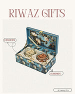 Riwaz Prime Blue Flower Dry Fruit Gift Box – 2 Premium Jars with Cashews & Almonds | Elegant Floral Packaging