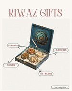 Riwaz Premium Blue Rose Gift Box |Premium 4-Jar Set | Almonds, Cashews, Pistachios , Walnuts , Figs & Raisins| Luxury Elegant & Reusable Gift Hamper