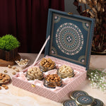 Riwaz Premium Matt Natural Gift Box | Premium 4-Jar Set | Almonds, Cashews, Pistachios , Walnuts , Figs & Raisins| Luxury Elegant & Reusable Gift