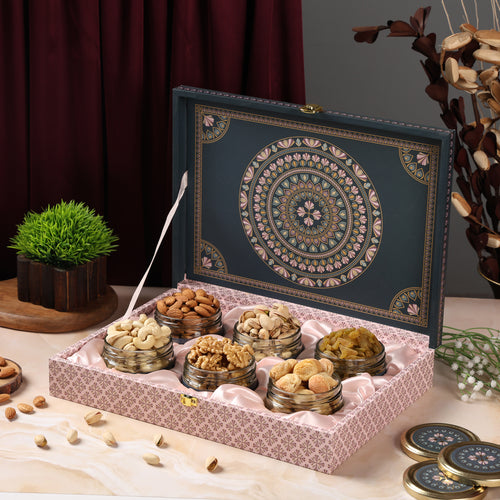 Premium Riwaz Matt Finish Natural Dry Fruit Box | Rakhi, Diwali, Wedding Ideal for Festive & Corporate Gifts
