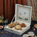 Riwaz Luxury Pink Fairy Gift Box |  Premium 4-Jar Set | Almonds, Cashews, Pistachios , Walnuts , Figs & Raisins| Luxury Elegant & Reusable Gift Hamper