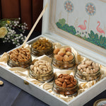 Riwaz Pink Fairy Dry Fruit Gift Box  | Premium 6-Jar Set | Almonds, Cashews, Pistachios , Walnuts , Figs & Raisins| Luxury Elegant & Reusable Gift Hamper