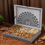 Riwaz Premium Mor Pankh Gift Box | Exquisite 6-Column Selection of Almonds, Cashews, Pistachios, Walnuts, Raisins & Khumani