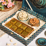 Riwaz Premium Blue Rose Dry Fruit & Chocolate Gift Box | Almonds, Cashews & Chocolates | Perfect for Weddings, Festivals & Corporate Gifting