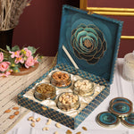 Riwaz Premium Blue Rose Gift Box |Premium 4-Jar Set | Almonds, Cashews, Pistachios , Walnuts , Figs & Raisins| Luxury Elegant & Reusable Gift Hamper