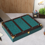 Riwaz Luxury Dry Fruit Gift Box with 6 Glass Jars – Almonds, Cashews, Pistachios, Walnuts, Raisins & Apricots | Premium Velvet-Lined Hamper for Diwali