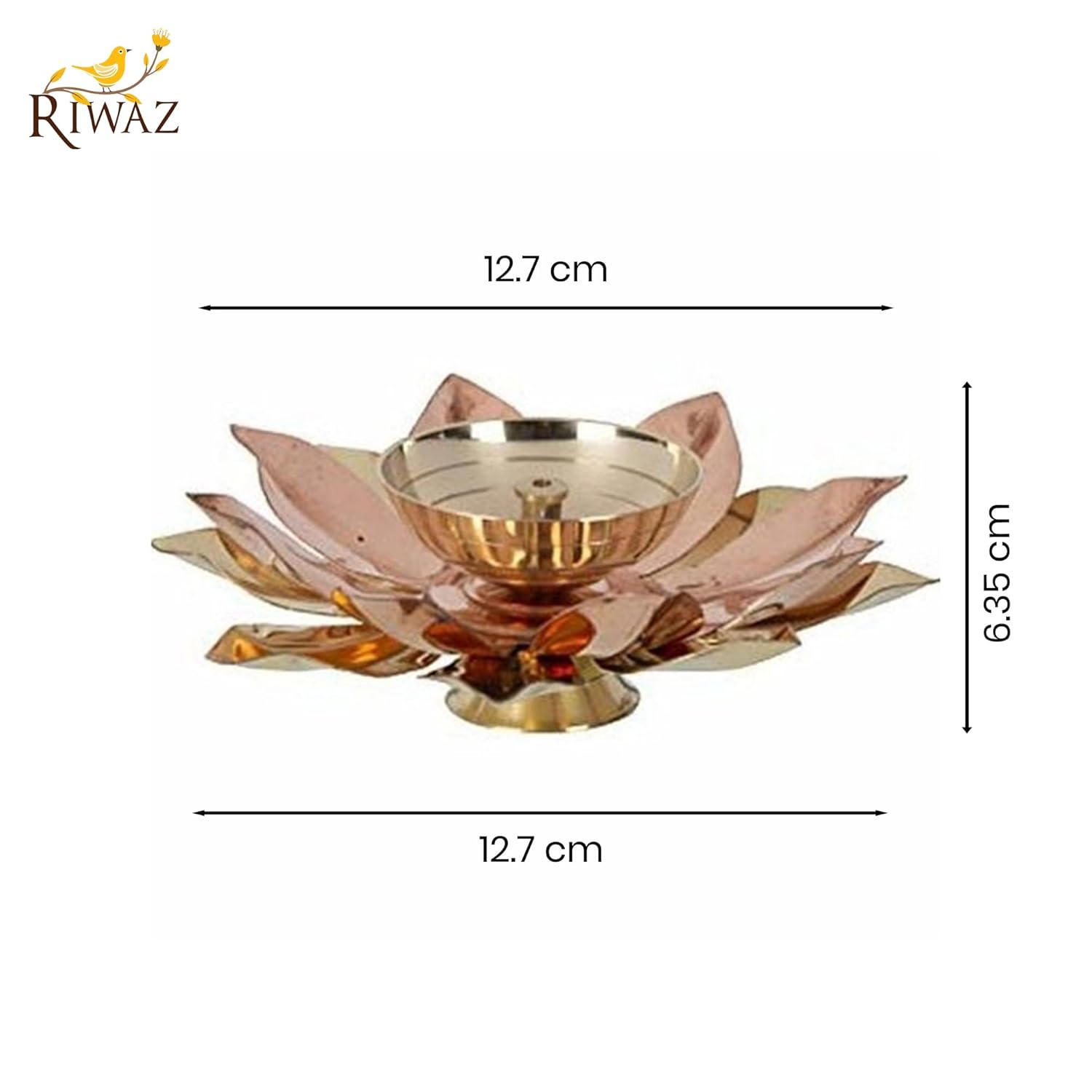 Lotus Shape Brass Diya for Puja | Traditional Oil Lamp for Home Temple & Mandir |