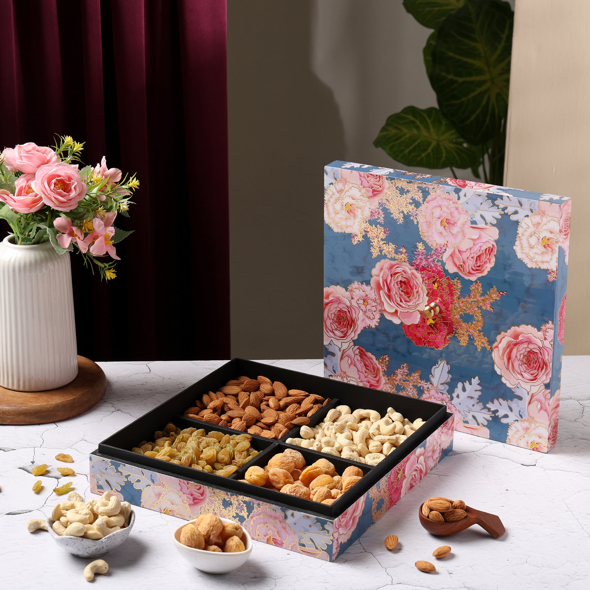 Riwaz Premium Floral Dry Fruit Gift Box