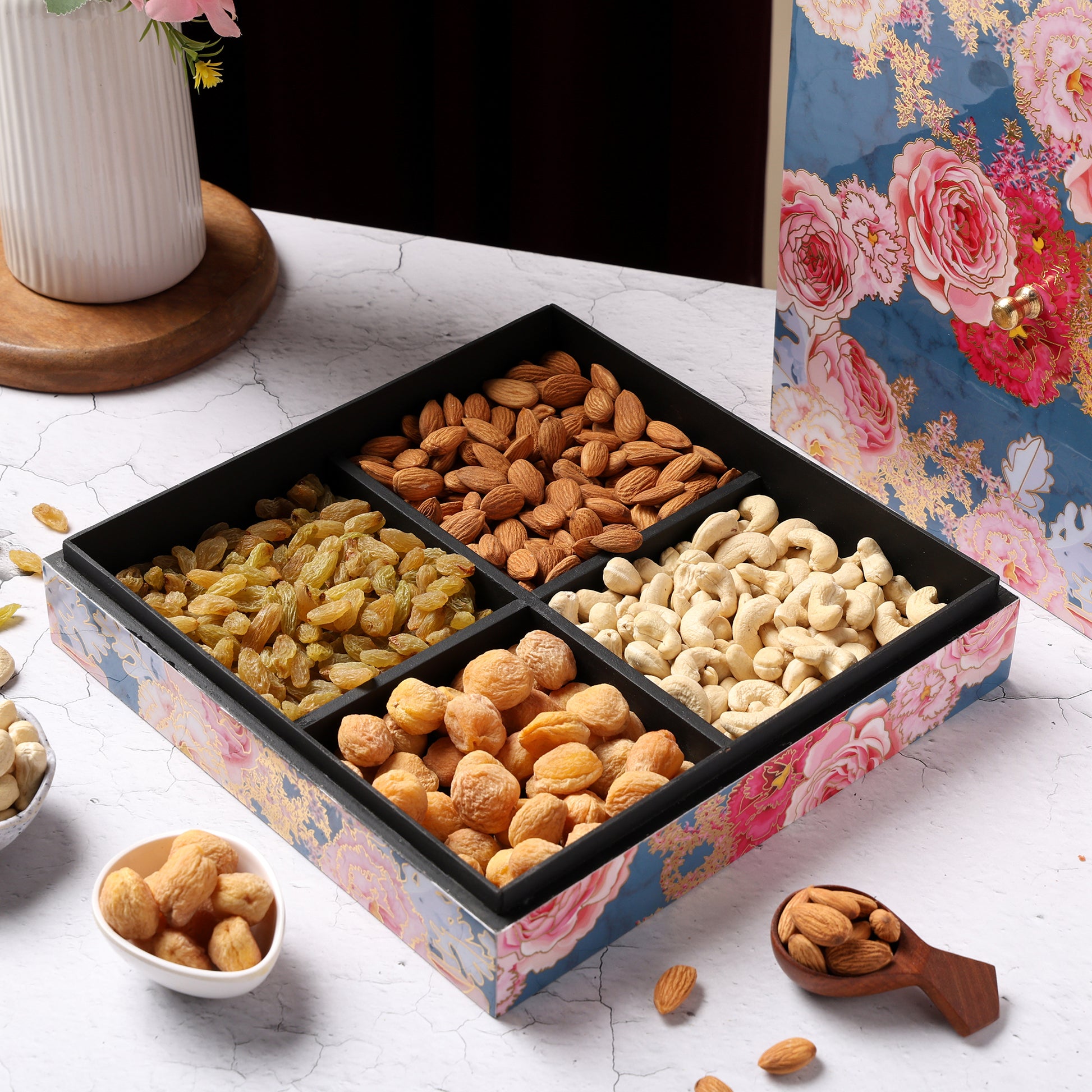 Riwaz Premium Floral Dry Fruit Gift Box