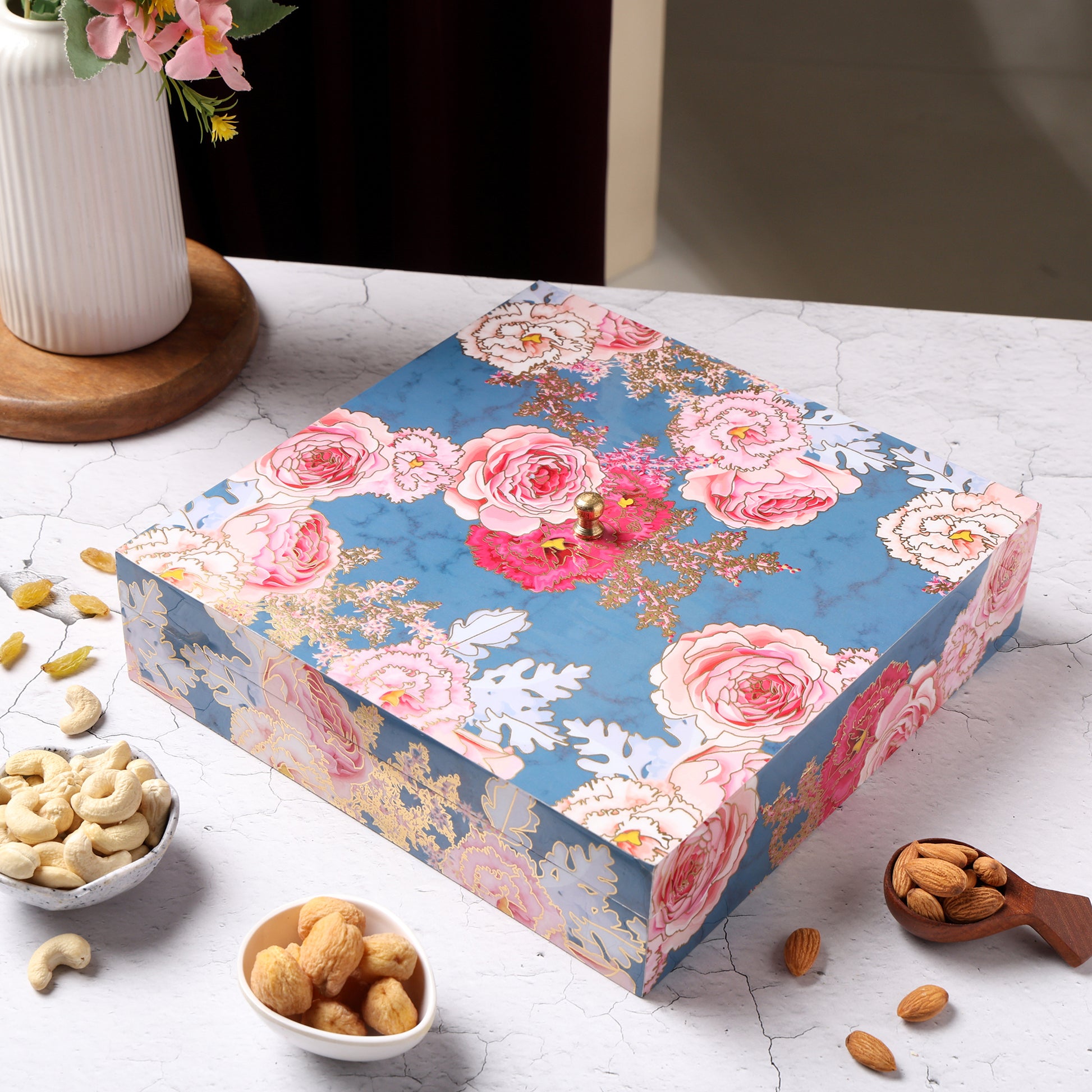 Riwaz Premium Floral Dry Fruit Gift Box