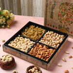 Riwaz Elite Enamel Peacock Dry Fruit Gift Box | Assorted Almonds, Cashews, Pistachios & Raisins | Premium Festive Hamper for Rakhi, Diwali