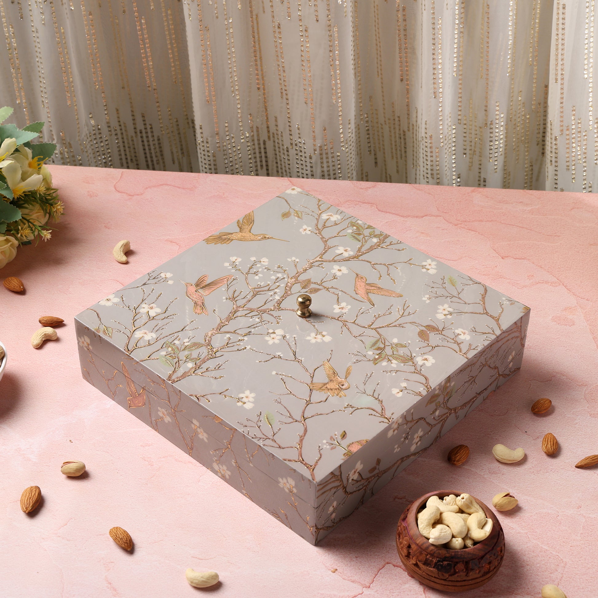 Riwaz Premium Dry Fruit Gift Box with Almonds, Cashews, Figs & Pistachios | Elegant Bird Design Box | Healthy & Festive Gift Hamper for Diwali, Rakhi, Weddings & Corporate Gifting
