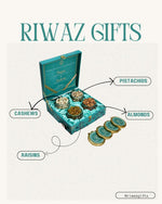 Riwaz Regal Blue Harmony Gift Box | Premium Almonds, Cashews, Pistachios & Raisins | Ideal for Weddings & Celebrations