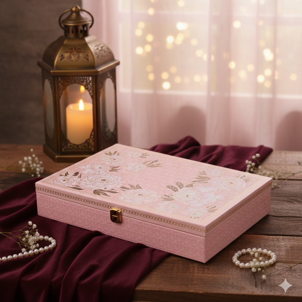 Riwaz Luxury Flower Genda Giftbox  | Premium 6-Jar Set | Almonds, Cashews, Pistachios , Walnuts , Figs & Raisins| Luxury Elegant & Reusable Gift Hamper | High Protein & Immunity Booster Assortment |