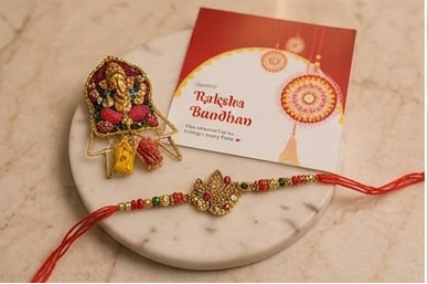 Luxury Pinewood Rakhi Gift Hamper | Dry Fruit & Chocolates Box