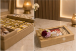 Luxury Pinewood Rakhi Gift Hamper | Dry Fruit & Chocolates Box