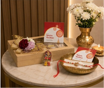 Luxury Pinewood Rakhi Gift Hamper | Dry Fruit & Chocolates Box