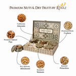 Riwaz Luxury Rajwada Dry Fruit Gift Box   | Premium 6-Jar Set | Almonds, Cashews, Pistachios , Walnuts , Figs & Raisins | Luxury Elegant & Reusable Gift Hamper | High Protein & Immunity Booster Assortment