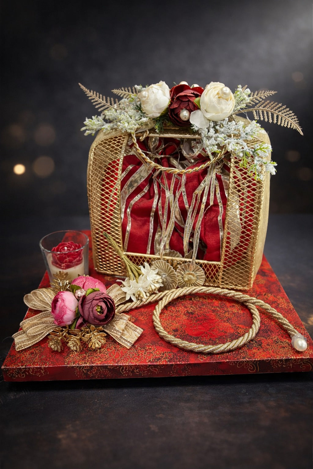 Crimson Lattice Celebration Platter