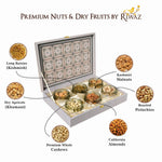 Riwaz Premium Square Design Dry Fruit Gift Box – Assorted Premium Nuts & Dry Fruits in Elegant Jar Packaging | Healthy Gourmet Gift for