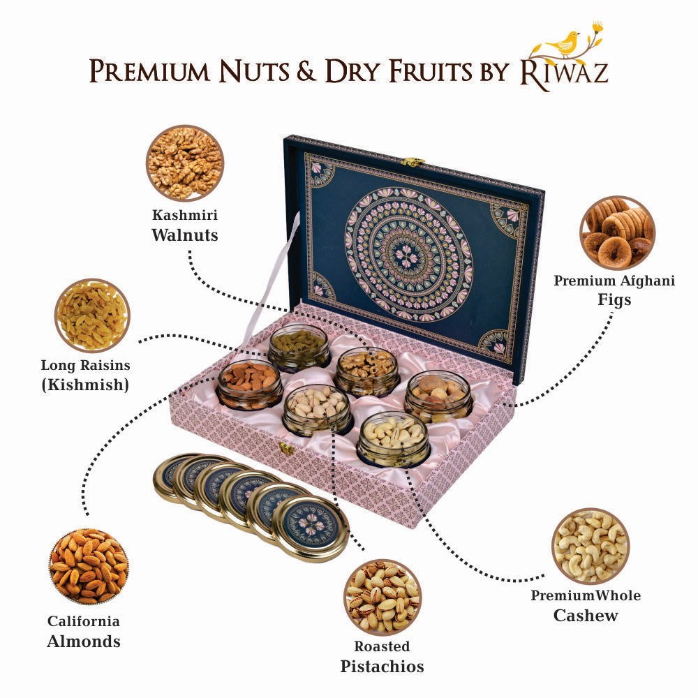 Premium Riwaz Matt Finish Natural Dry Fruit Box | Rakhi, Diwali, Wedding Ideal for Festive & Corporate Gifts
