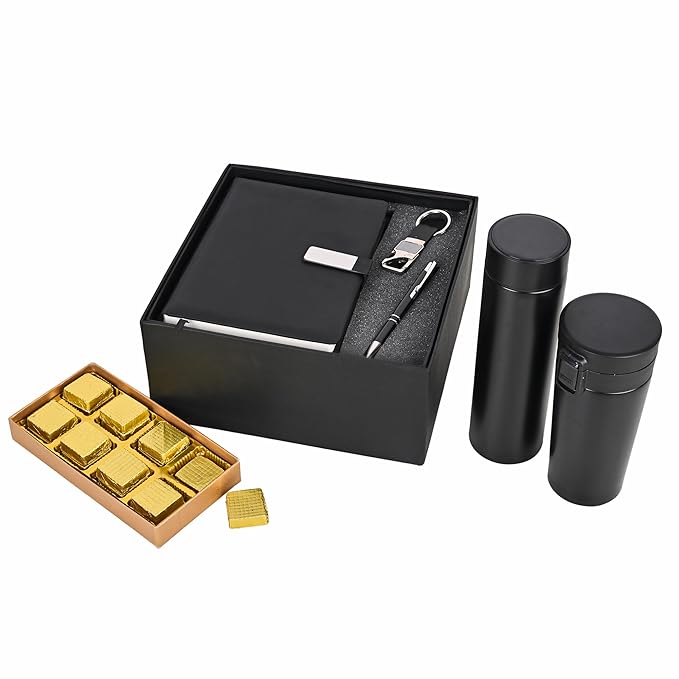 Riwaz Executive Corporate Gift Hamper for Diwali | Elegant Potli Bag with Dairy, Pen, Smart Tumbler Bottle, Keychain, and Chocolates