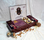 Riwaz Regal Maroon Elegance Gift Box | Designer Assortment of Almonds, Cashews, Pistachios & Raisins | Perfect for Wedding Invites & Corporate Gifting