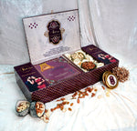Riwaz Regal Maroon Elegance Gift Box | Designer Assortment of Almonds, Cashews, Pistachios & Raisins | Perfect for Wedding Invites & Corporate Gifting
